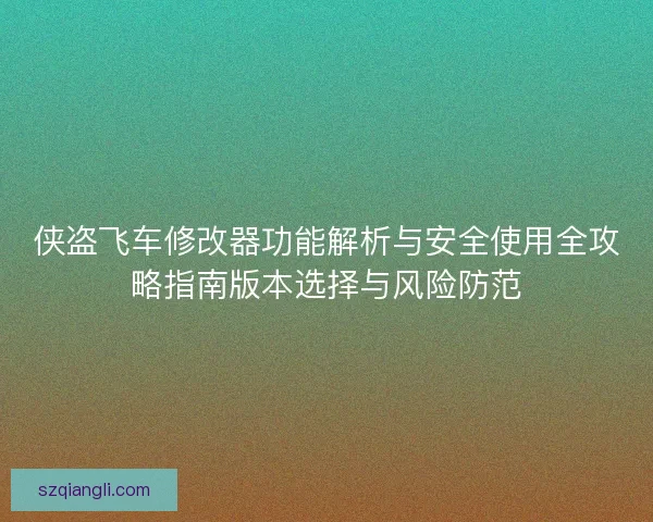 侠盗飞车修改器功能解析与安全使用全攻略指南版本选择与风险防范